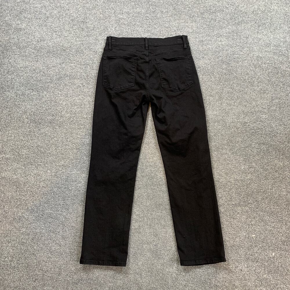 Frame Jeans Womens 27 Black Denim Le High Rise Straight Leg Zip Fly Stretch - Picture 8 of 10